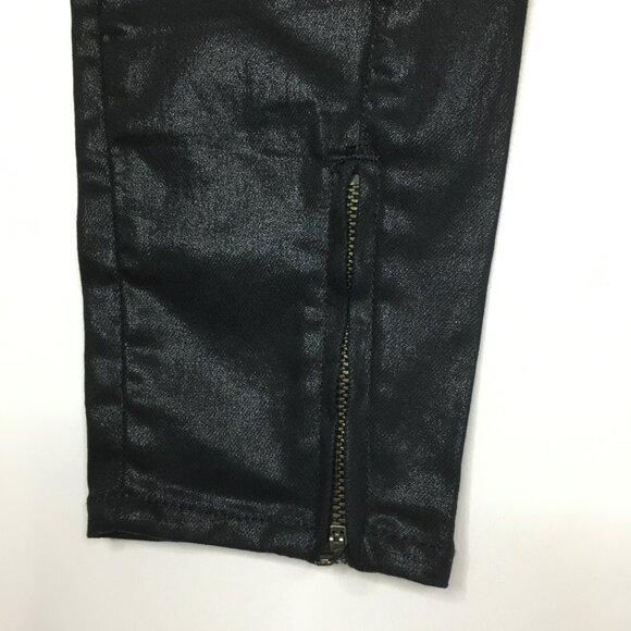 ALL SAINTS Spitalfields Ankle Zip Petrel Brodie Shimmer Coated Skinny Jeans - Picture 10 of 12